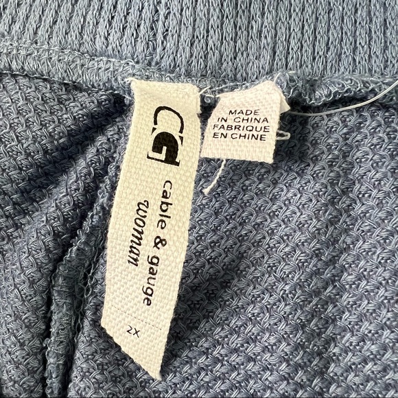 NEW Cable & Gauge Blue Waffle Knit Joggers Women’s Plus Size 2X OR 3X - Picture 6 of 10